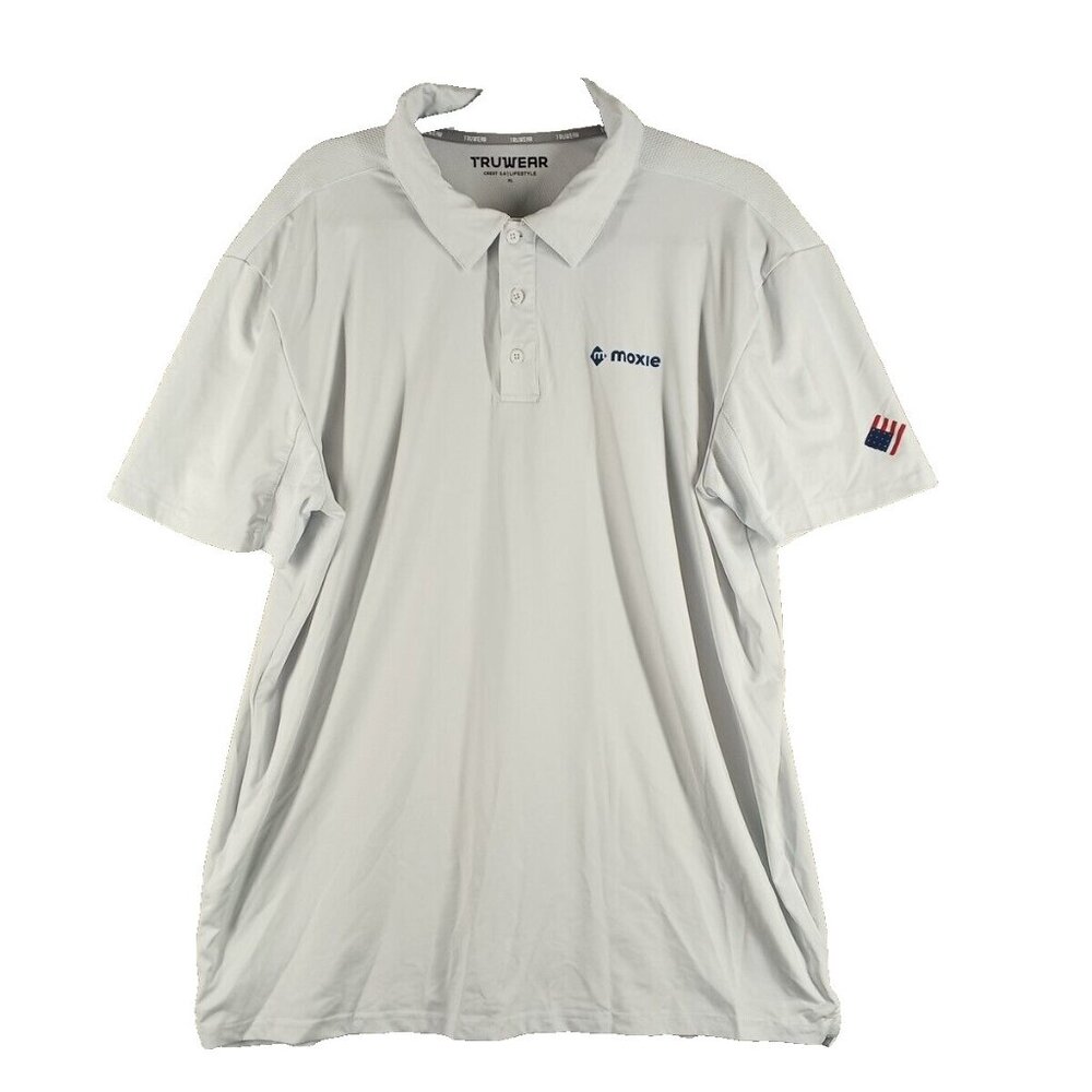 MOXIE Men Golf Polo Shirt Size XL White Henley Collared Pullover Knit